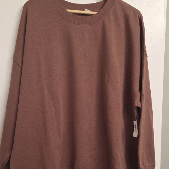 Old Navy Chestnut Brown Oversized Crewneck Sweatshirt XL NWT - Picture 1 of 4